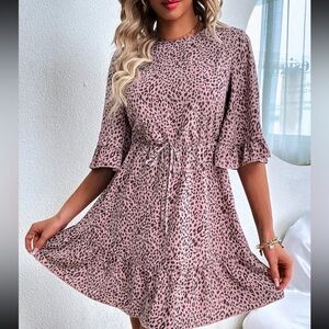 Pink cheetah print dress
